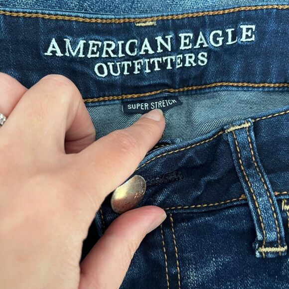 American Eagle Distressed Super Low Jeggings Skinny Jeans 8 - Picture 7 of 8